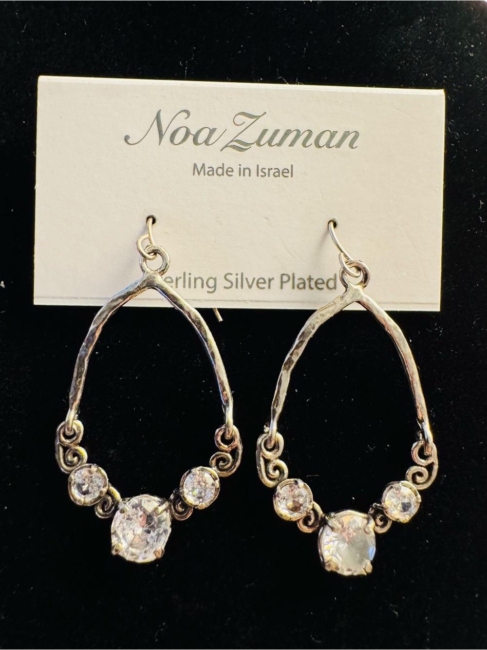 Noa Zuman Silver-Plated Crystal Drop Earrings - Silver
